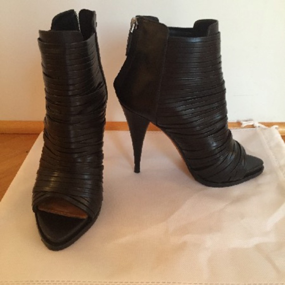 Givenchy - Multistrap peep-toe booties US 8 | IT 38